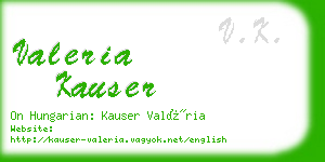 valeria kauser business card